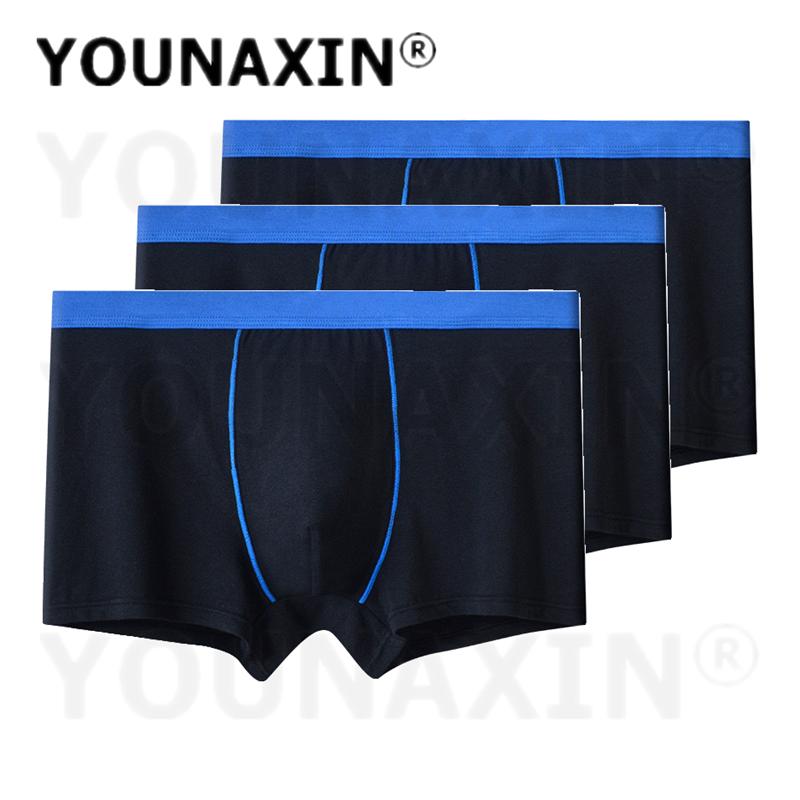 3 Pieces Mid‑Waist Underwear Men's Cotton Panties Breathable Comfort Elastic Waist Plus Size Boxer Briefs L To 6XL