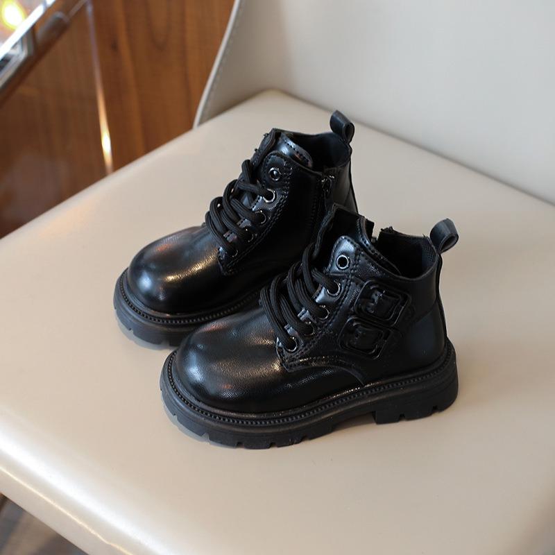 Solid Color British Style Kids Martin Boots Unisex Boys Girls Children Short Ankle Boots