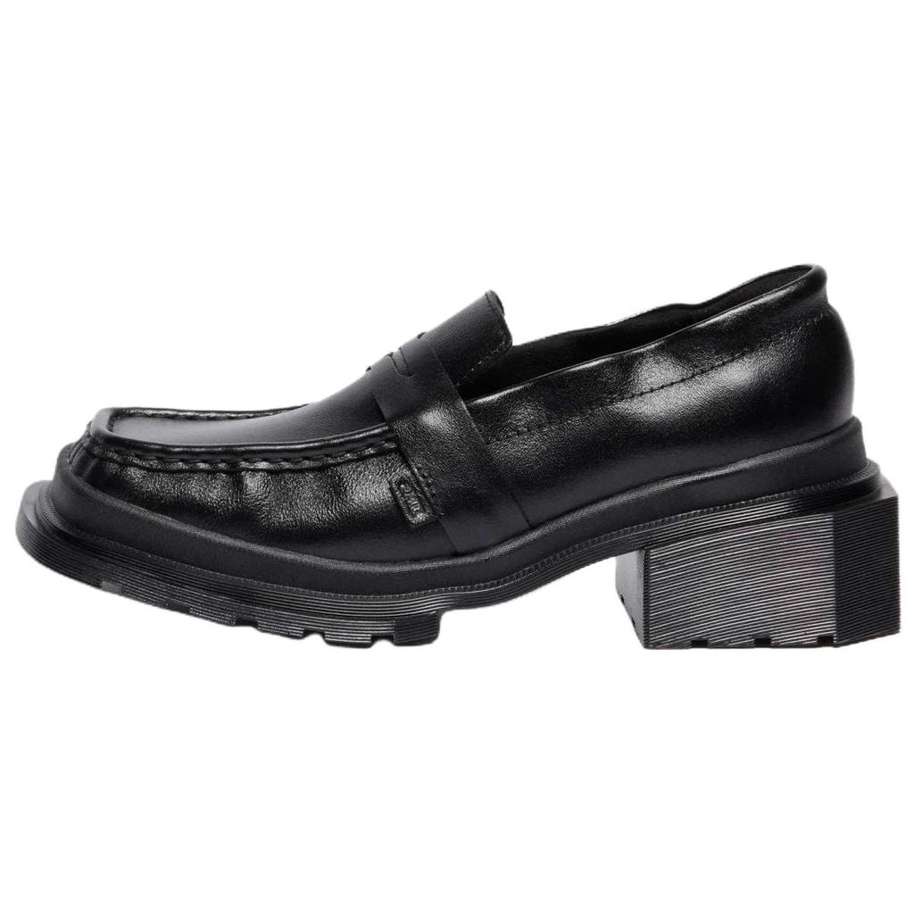 Dr. Martens Maybole Leather Comfortable Square-Toe Loafers 4.4cm Unisex Loafers Black 42063001