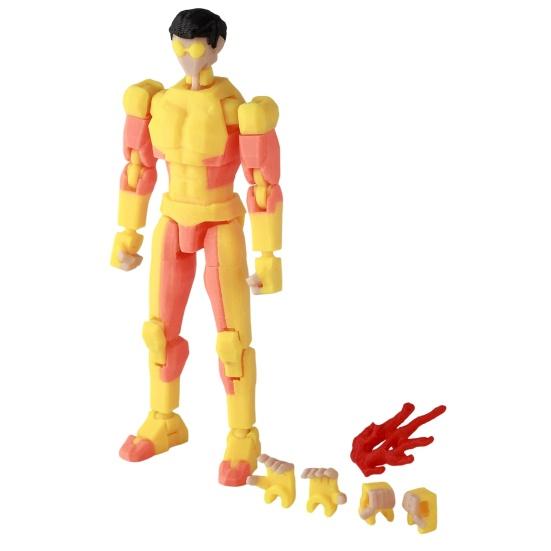 3D Printed Action Figure with Accessories Posable Cartoon Character Model Movable Joints Figure Decoration Collectible Gift for Animation Lovers