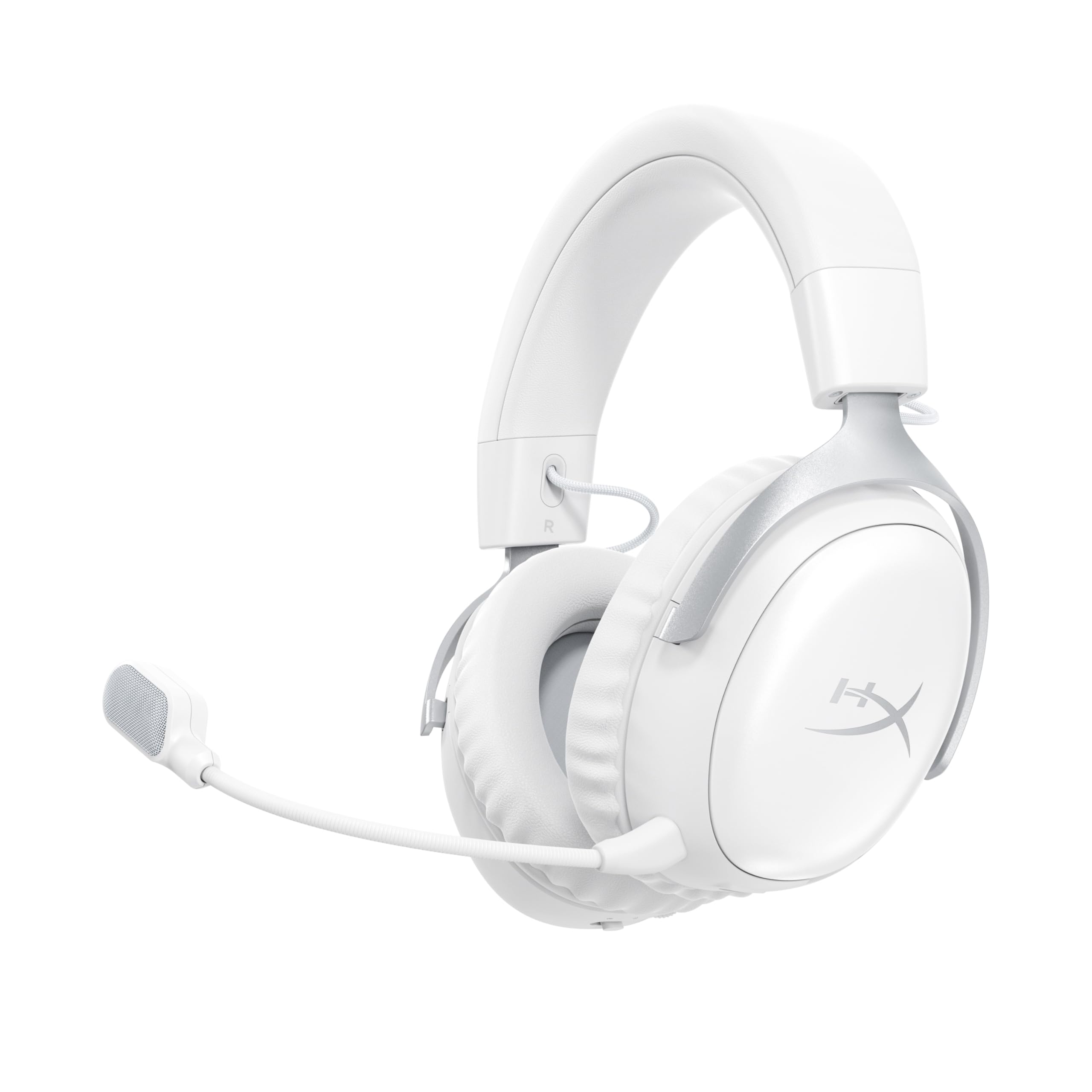 

HyperX Cloud III S Wireless Gaming Angled 53mm DTS Spatial Up to 120 Hours of Continuous Nintendo White Headset, 2.4GHz Bluetooth, Drivers,