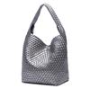 Korean-Style Hand-Woven Women's Casual Shoulder Bag with Large Capacity