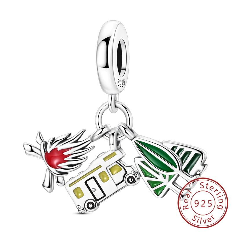 Original Copper Charms Beads Crown Football Trophy Carp Cat Charms Fit Bracelet Bangle Necklace Woman Jewelry Gift