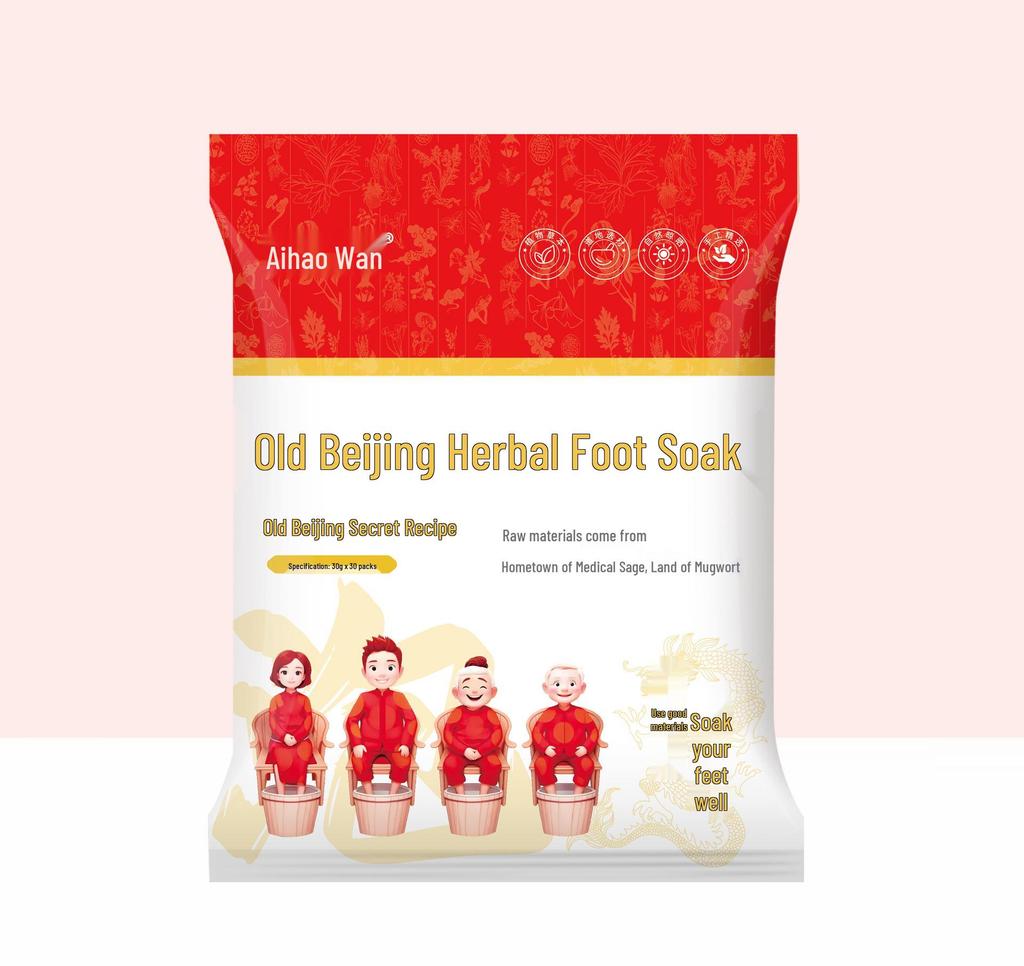 Old Beijing Herbal Foot Soak: Mugwort, Safflower, Ginger & Sichuan Pepper - No Boil Needed
