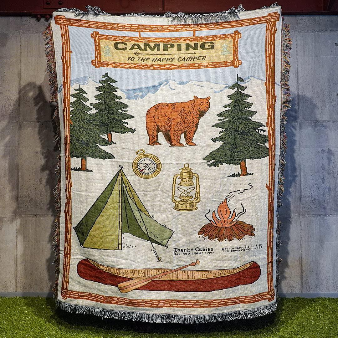

SWAG GEAR Picnic Sheet Camping Rug with Glamping Decorations Polyester All Season Use 160x125cm Pattern (CAMP Bear)