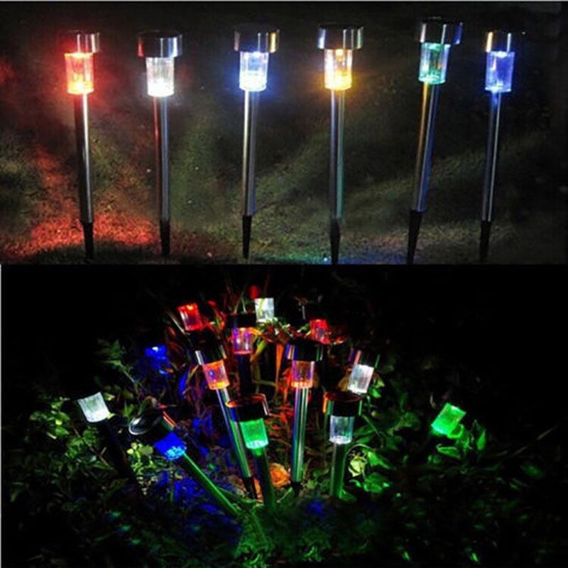Outdoor Garden Stainless Steel Led Solar Landscape Path Lights Lamp Yard