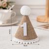 Burlap Material Burlap Birthday Hat Baby 1~3 Year 100-day Newborn Hat Birthday Party Hat Photo Props Newborn Size