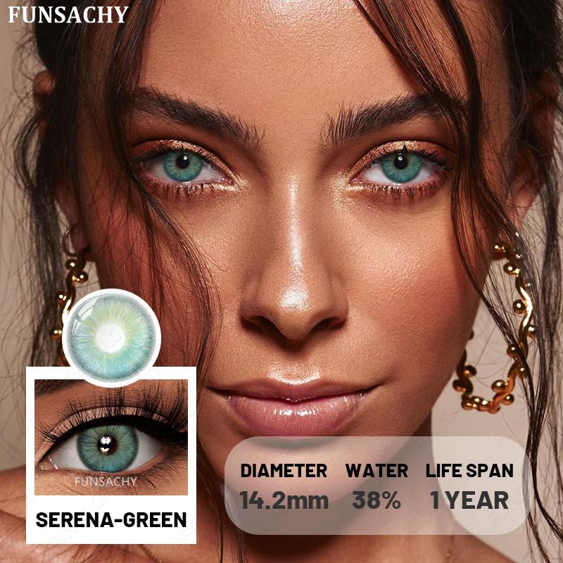 Funsachy 1 Pair Natural Brown Eye Color Contact Lenses Grey Lens High Quality Student Annual Beauty Cosmetics