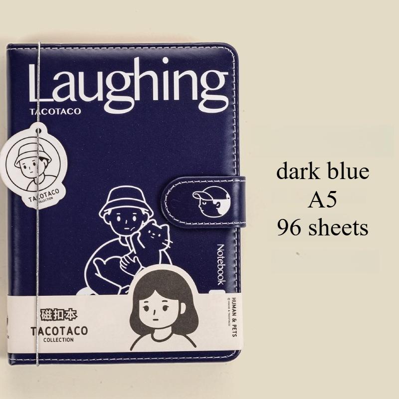 

High-value Hand Ledger Notebook Color Page Hand Ledger Exquisite and Cute Style American Retro Simple Notepad темно-синий