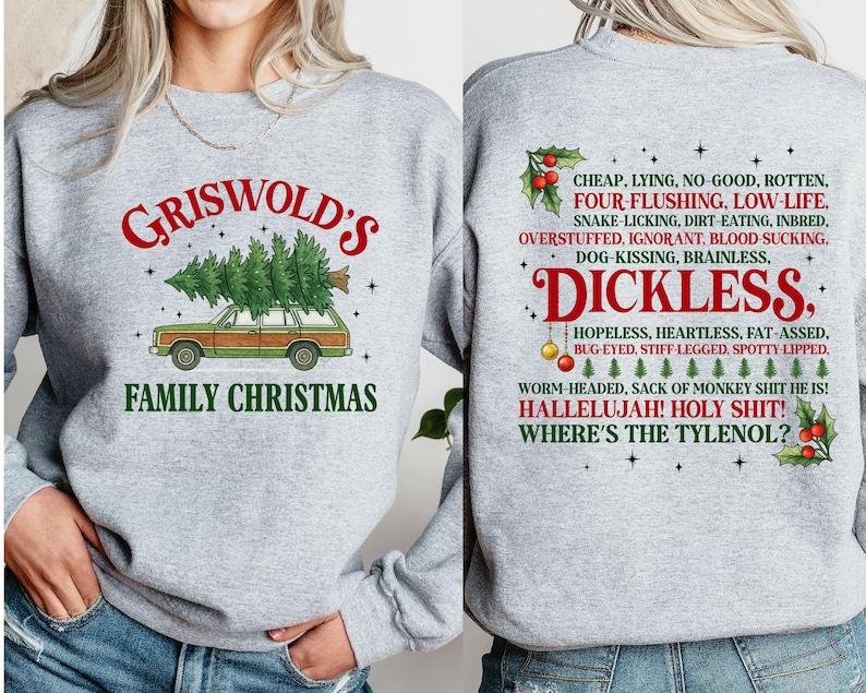 Sided Griswold Christmas Tree Movies Family Xmas National Lampoon Vacation Autumn and Winter Sweatshirt Warm Matching Hoodies