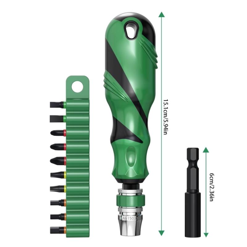 Screwdriver Set 10 In 1 Steel Magnetic Screwdriver Set Household Multifunction Replaceable Head Screwdriver Bits