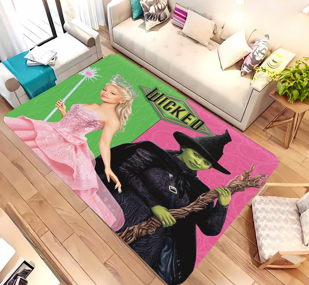 Wicked Elphaba-a & Glinda-a Tonal Print Carpet Rug for Living Room Corridor Bedroom Door Mat Kid Room Play Floor Mat Gifts