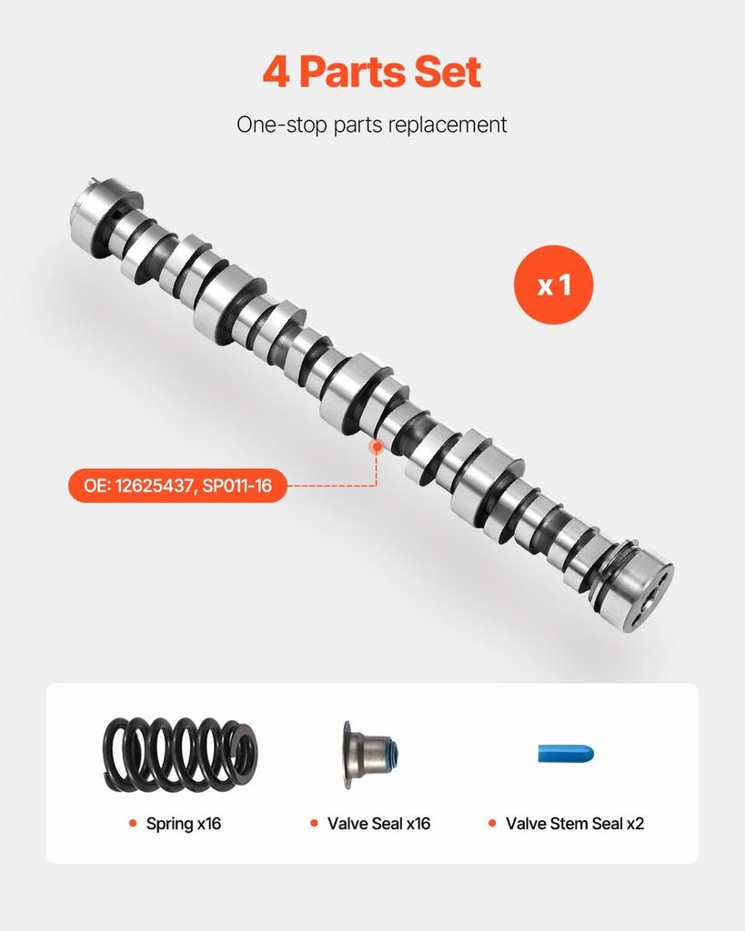 Camshaft Kit with Springs & Valve Seals 1999-2013 GM Gen3/4 Norris Trucks