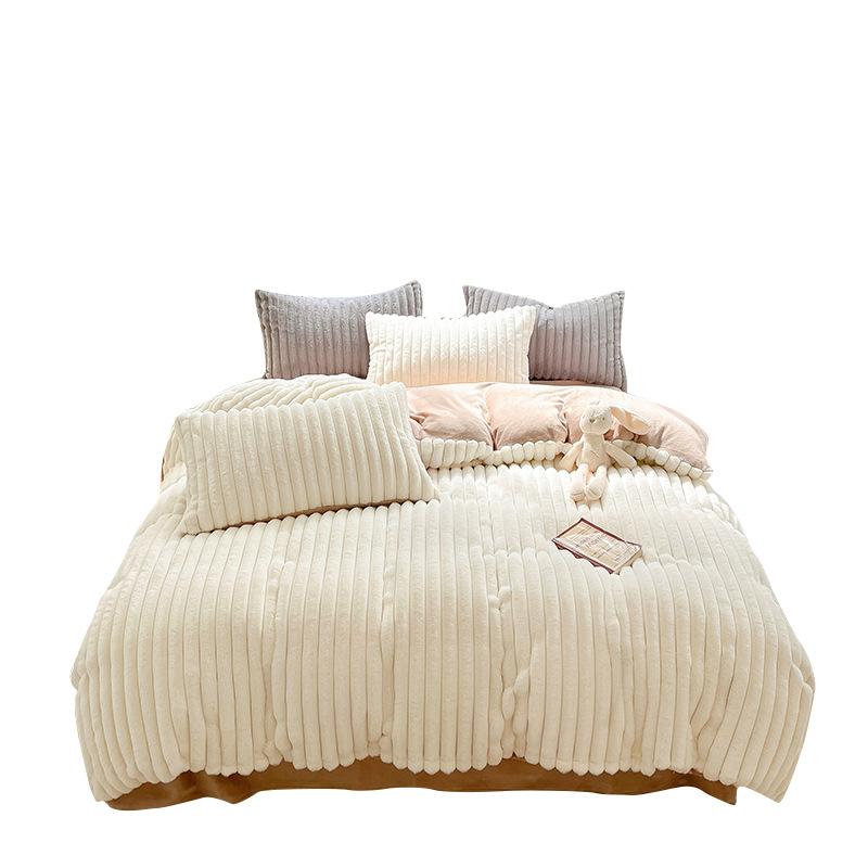 Milk Velvet Four Piece Set, Warm In Winter, Thickened Coral Velvet Bed Sheet, Quilt Cover, Flannel Bed