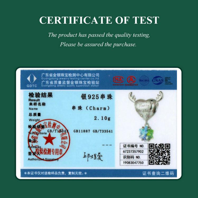 WOSTU 925 Silver Christmas Tree Car Beads Elk Snowflake Charm Snowman Puppy Cat Pendant Fit DIY Bracelet Necklace Cute Xmas Gift