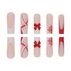 Gradient Snowflake Rhinestone Bow Christmas Nail Art - European & American Style False Nails