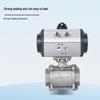 Q61F-16P 304 Stainless Steel Threaded Pneumatic Ball Valve, Three-Piece Shut-Off Valve