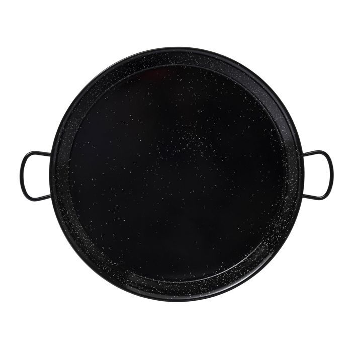 Plat à paëlla - LA VALENCIANA - 60 cm - Acier poli - Émaillé - Noir