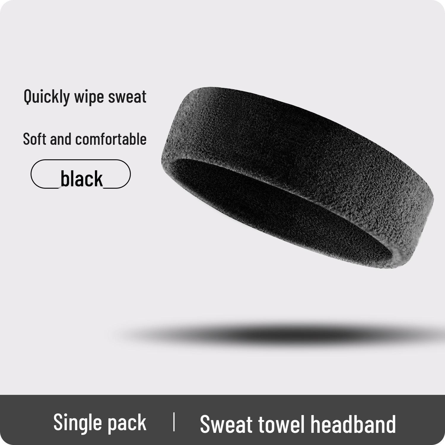 Унисекс Спортивная Потовпитывающая Дышащая Повязка на Голову для Бега и Фитнеса чёрный