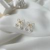 Pure Ribbon White Pearl Earrings