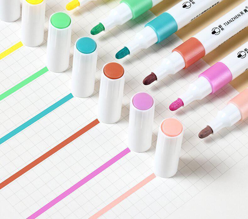 Opaque Acrylic Marker Set for Kids - Watercolor DIY Art Pens with Colored Refills, Ideal for Layering and Primary School Use