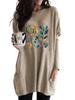 Ladies Sweatshirt Women's Long Tunic with Pockets Loose Fit Fashion Printed Logn Sleeve Top