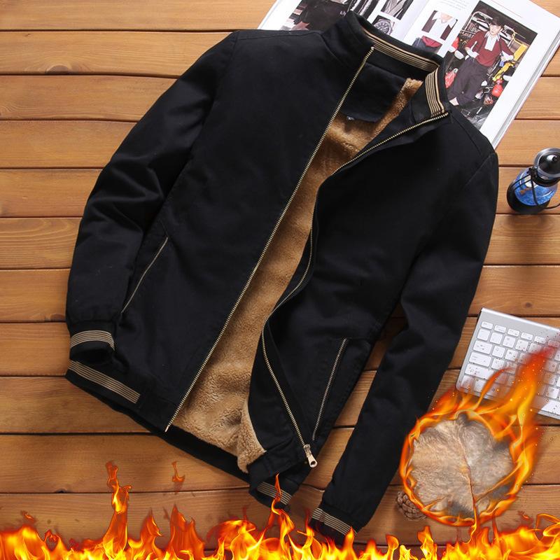 Herren Fleecejacke Herbst und Winter Neu Gewaschene Baumwolle Business Casual Jacke