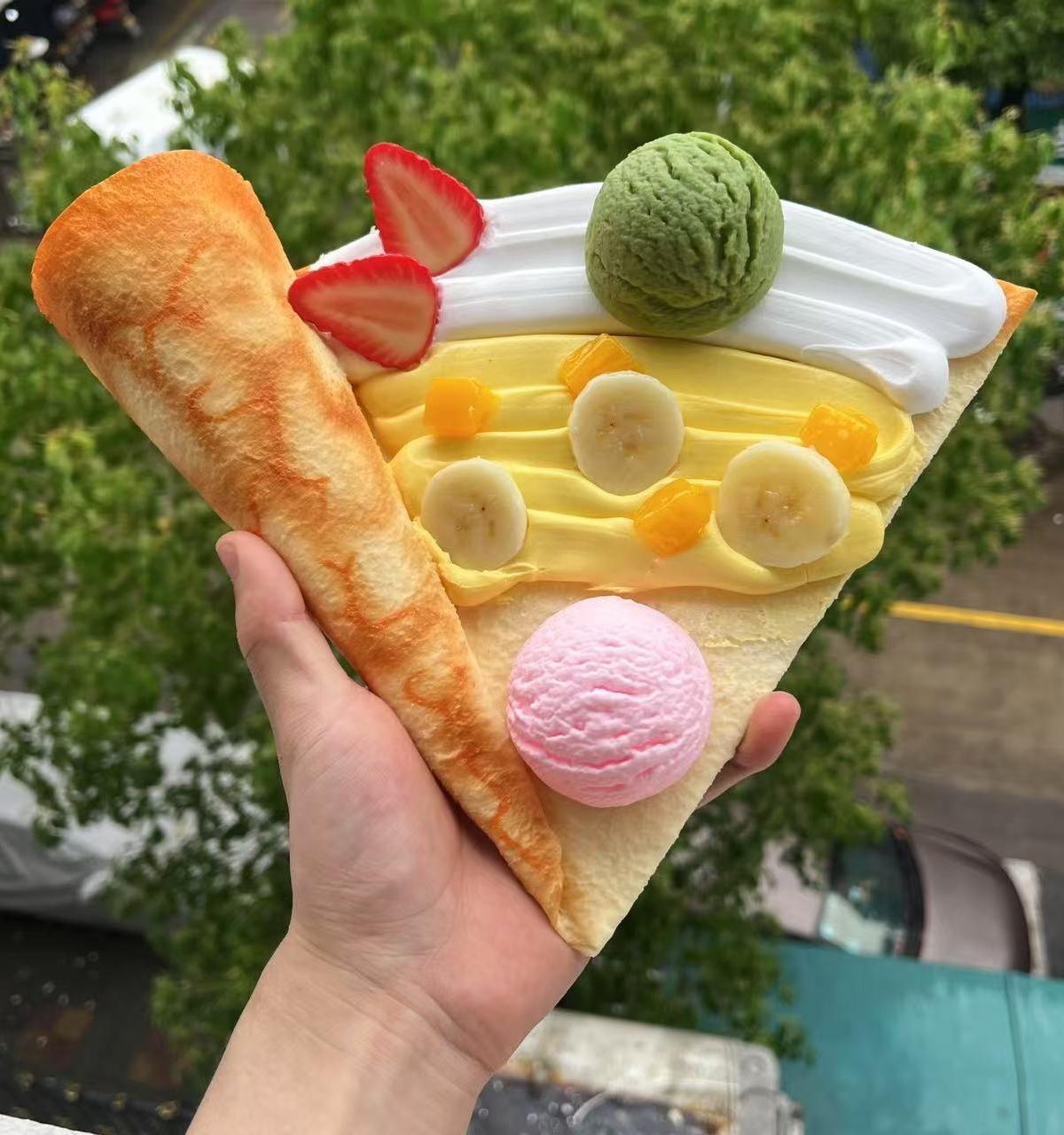 

1piece set of artificial crepes pizza open dessert Chipotle Aioli sauce beef closed pancake model display supports customization світло-синій колір
