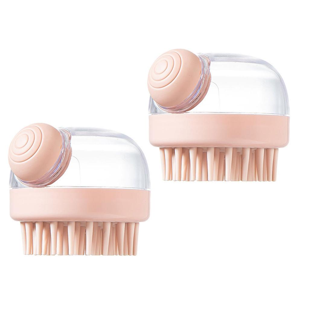 2-Pack Silicone Cleansing Brush with Built-in Dispenser - Multi-Use for Hair, Face, and Body Care Massage