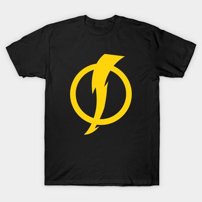 Men Black Print T-shirt Static Shock Logo No-Cut Transfer Paper Print Cotton Tshirt