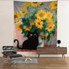 Black Cat Van Gogh Hippie Wall Hanging Tapestries Bohemian Wall Tapestries Mandala INS Home Decor