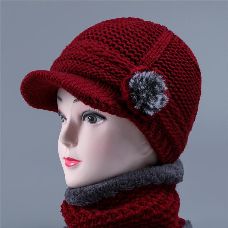 

Осенне-зимняя шерстяная шапка женская зимняя бархатная теплая шапка теща 60-70 лет 80 one size elastic