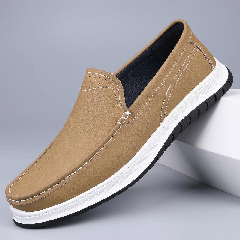 Fashion High Quality Men's Genuine Leather Loafers Handmade Male Slip On Shoes Classic Moccasins Casual Walking Flats Driving Footwear