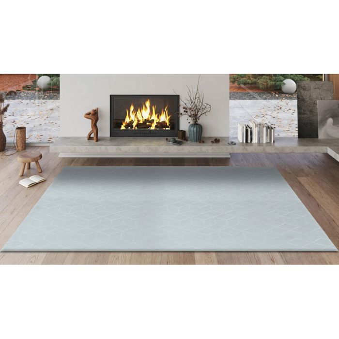 Tapis de salon 200x290 cm Polyester Astana Blanc
