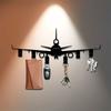 Metall Flugzeug Schlüsselanhänger Wandmontierter Schmuckhaken Schwarzer Schlüsselorganisator Eingangsbereich Büro Haustür Aufbewahrung Dekor Geschenk