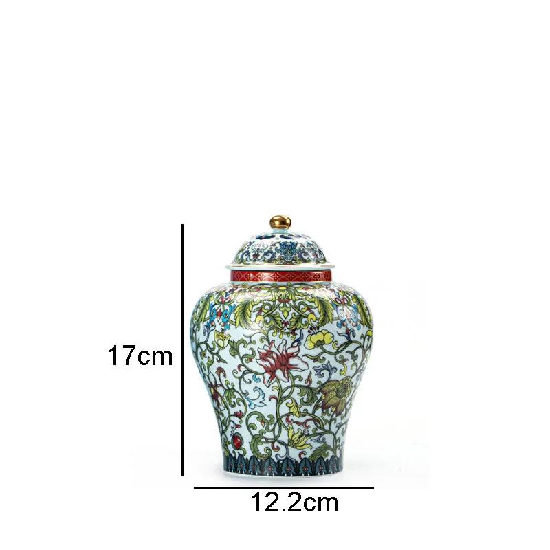 Enamel Color Ginger jar Vintage Ceramic Jars Blue and White Porcelain Tea Caddy Classical Storage Tank Cosmetic Containers