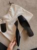 Huizhou women's shoes grape mother French light mouth sandals women's summer triangle heel high-end square head Muller cool slippers women