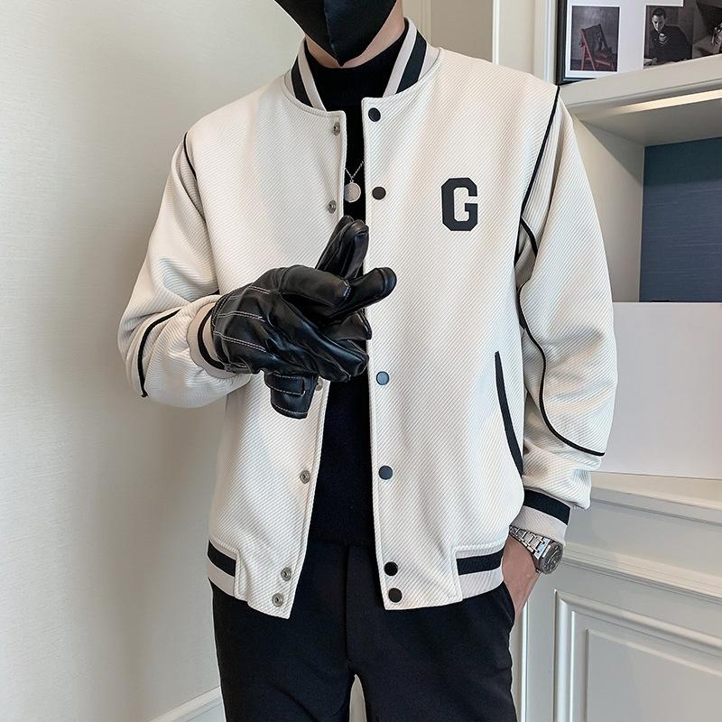 Men's Jackets Solid Color Stand Collar Long Sleeve Button Casual Coats Men Streetwear Leisure Jackets