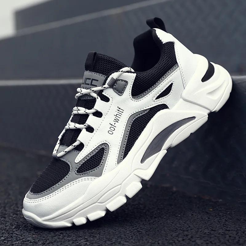Mode Herrsneaker 2024 Vår Ny Mesh Andningsbara Promenadskor för Män Vild Plattform Mode Mångsidig Löparsko Tenis Masculino