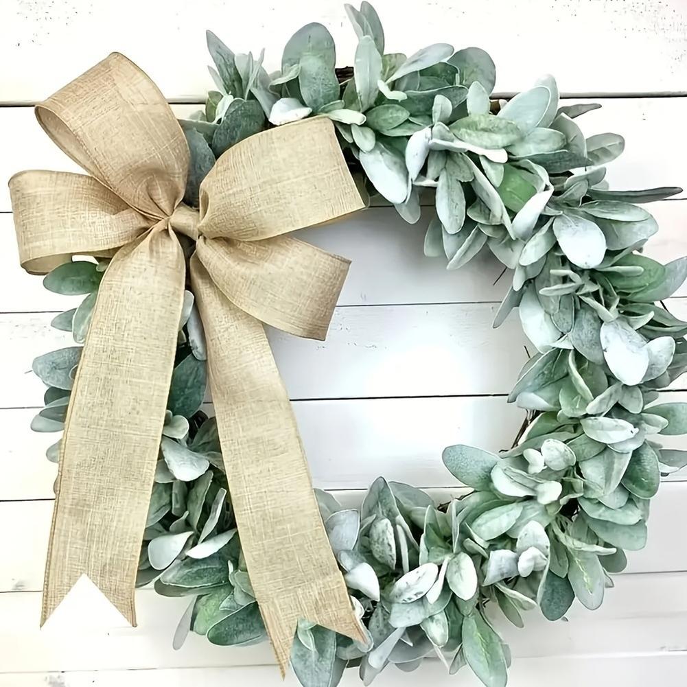 Spring Green Leaf Garland for Door Hanging Decoration Made of Weather Resistant Plastic Material for Long Lasting Use