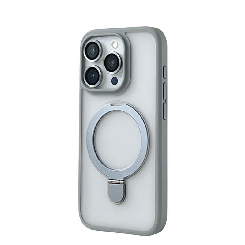 Applicable To iPhone17 Matte Magnetic Suction Bracket Mobile Phone Case Apple 15Pro with Lens Film Protective Case 18