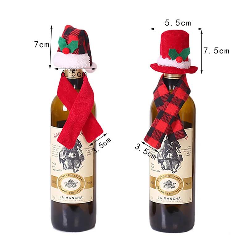 Festival Wine Bottle Cover Merry Christmas Decoration for Home Red Wine Bottle Bag Xmas New Year Dinner Table Decor Navidad