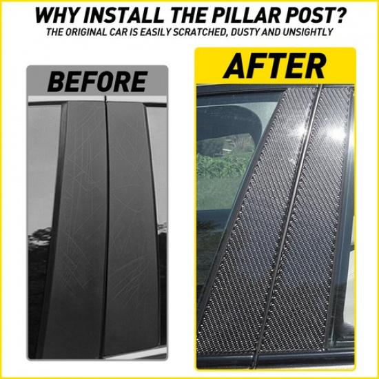 6X Carbon Fiber Window Pillar Posts Door Trim For Infiniti G35 G37 2002-2013