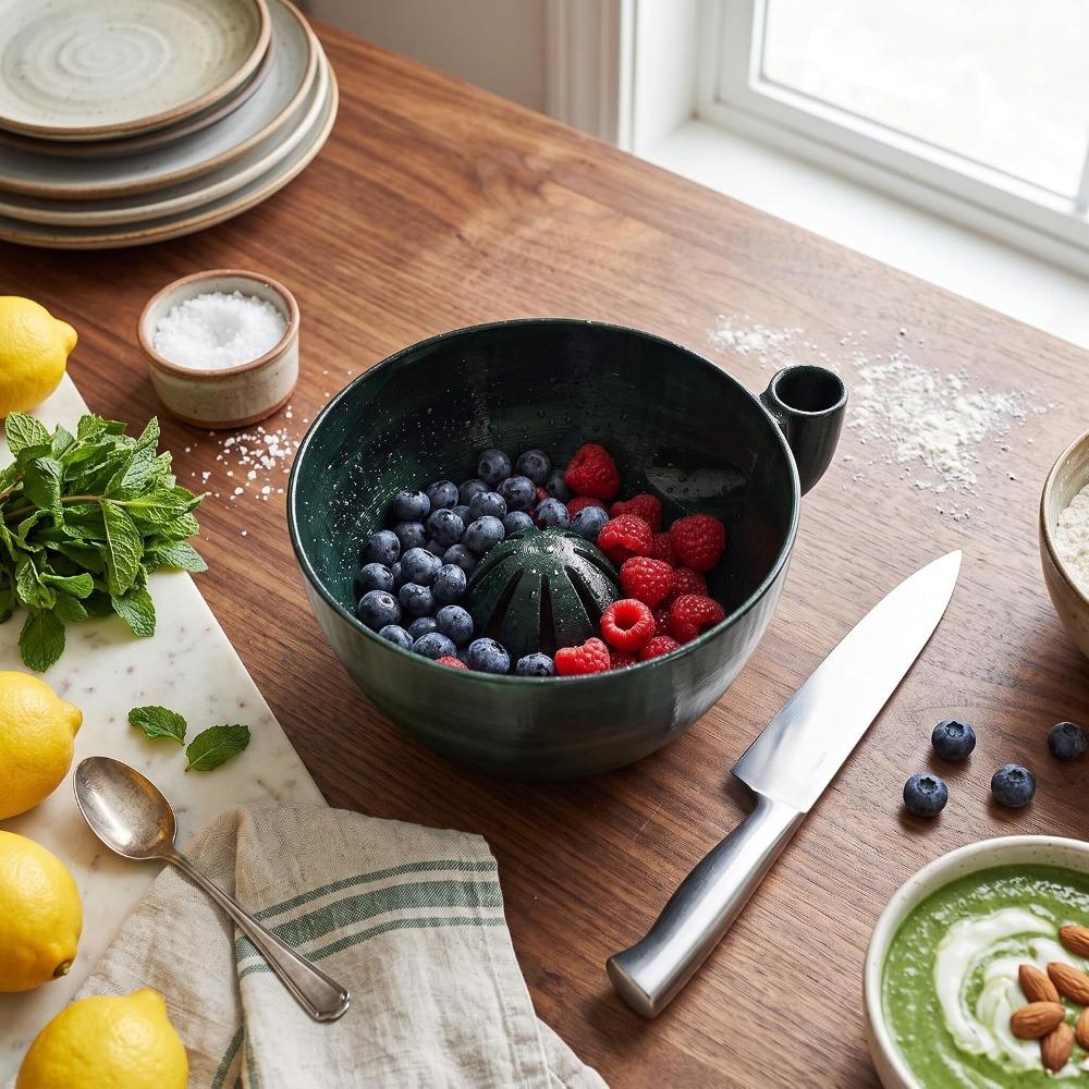 Self Spinning Berry Washing Bowl Swirling Design Kitchen Colander Vegetable Washer Kitchen Use