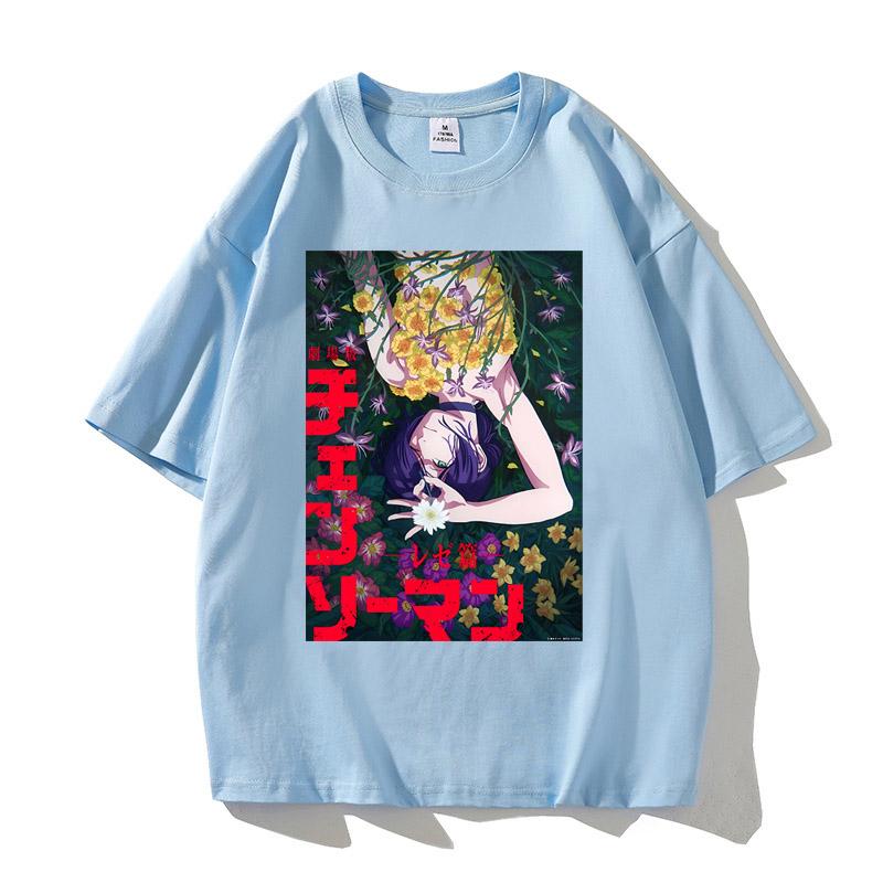 Anime Chainsaw Unisex Reze T Shirts Kobeni Tshirt Unisexga Denji Power T Shirt Makima Tops Tees High Quality Cotton Tshirt
