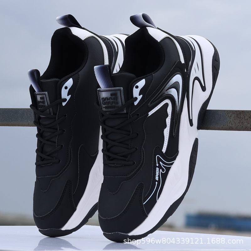 

Новые кожаные мужские туфли 2024 года осень-зима легкие мужские повседневные спортивные туфли нескользящие, амортизирующие и износостойкие кроссовки для бега 44