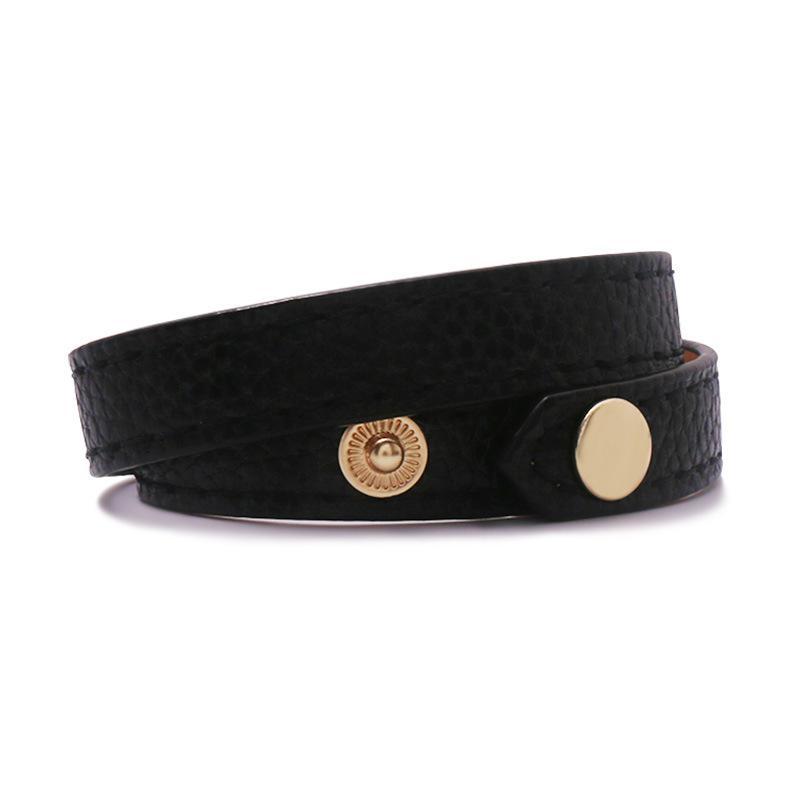 New High Quality Pu Leather Gold Color Bracelets Bangle For Women Fashion Luxury Multilayer Wrap Bracelet Female Jewelry