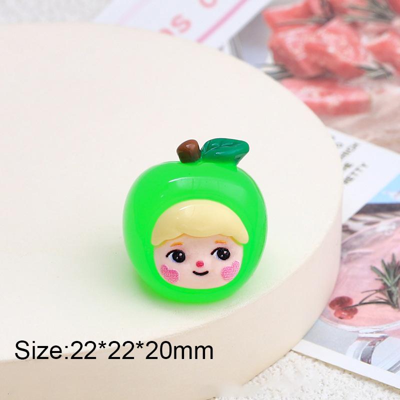 Lysende fruktdukke Minifigur Tilfeldig 1 stk Desktop Søt tegneserie Dekorativt ornament Resintilbehør