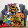 1pz Coperta da Esterno Scooby Doo in Flanella Leggera, Morbida e Calda, Utilizzo Stagione Unica per Divano