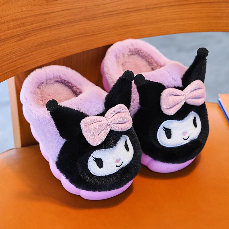New Autumn/Winter Cartoon Kids' Cotton Slippers - Adorable Non-Slip Parent-Child Home Shoes